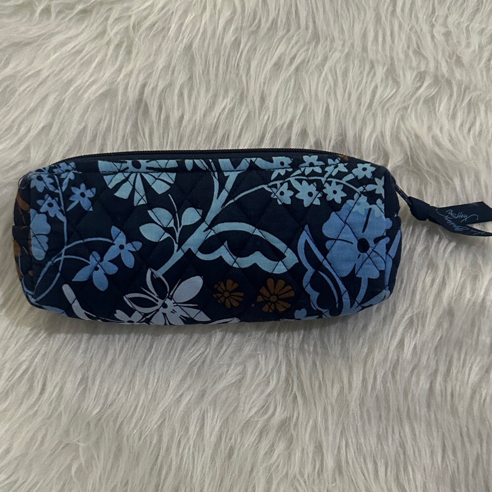 Vera Bradley Blue and Brown Floral Pouch
